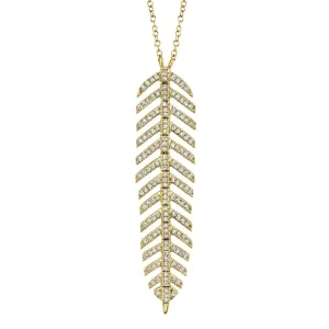 Shy Creation 0.29Ct Diamond Feather Necklace SC55006045