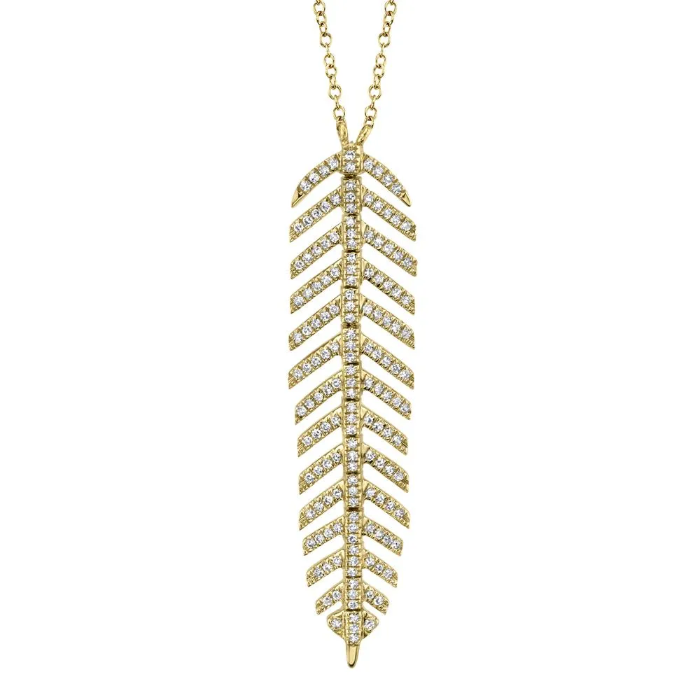 Shy Creation 0.29Ct Diamond Feather Necklace SC55006045