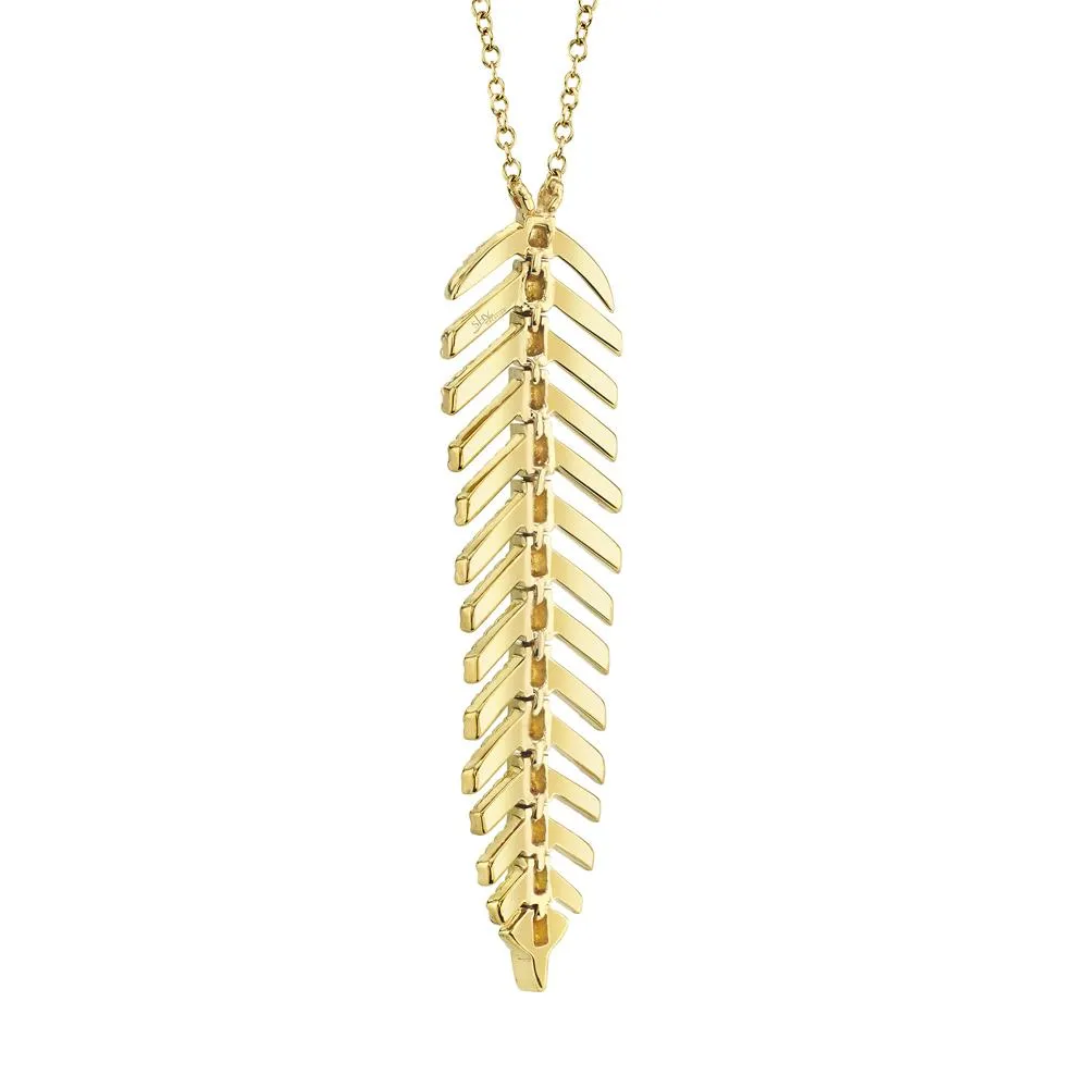 Shy Creation 0.29Ct Diamond Feather Necklace SC55006045