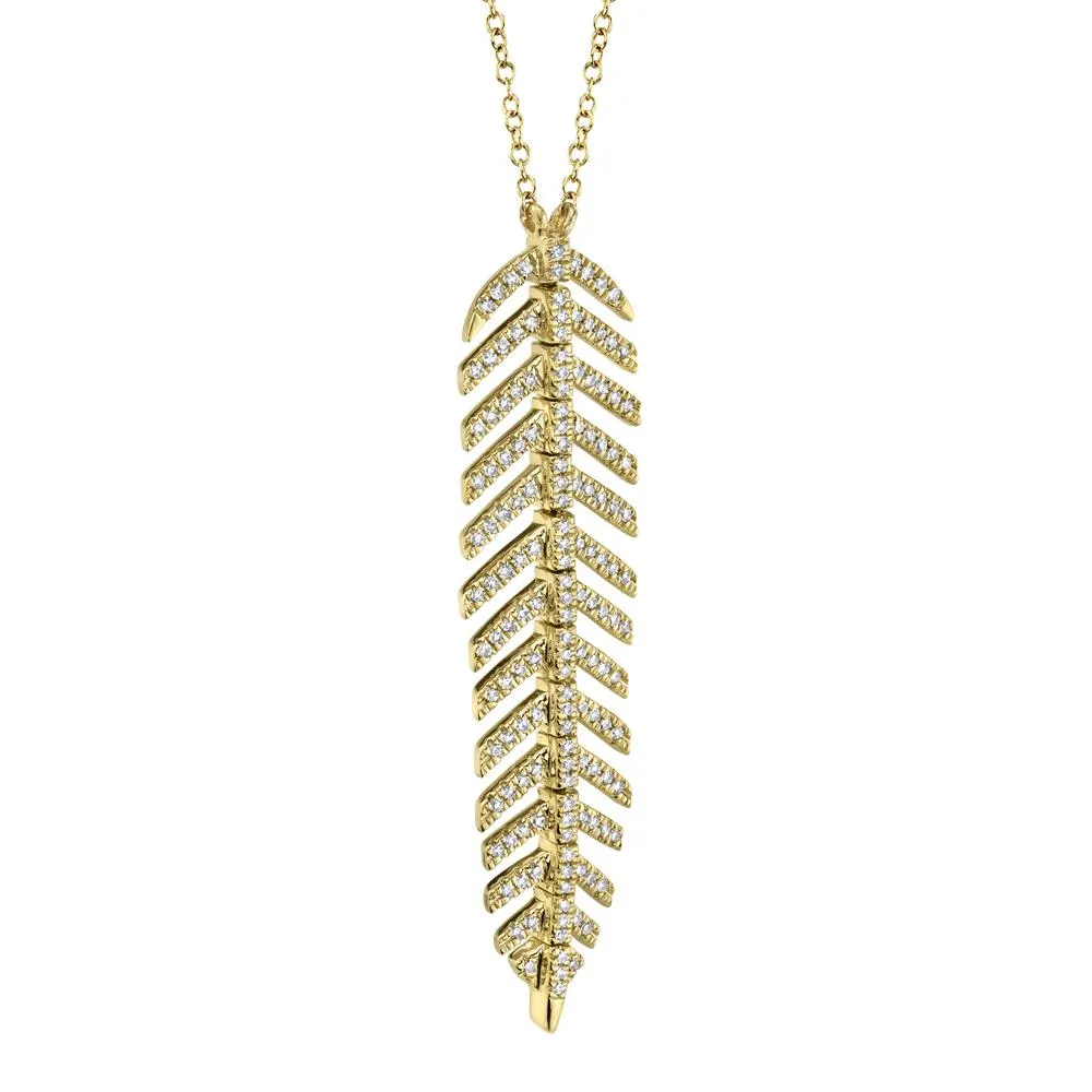 Shy Creation 0.29Ct Diamond Feather Necklace SC55006045