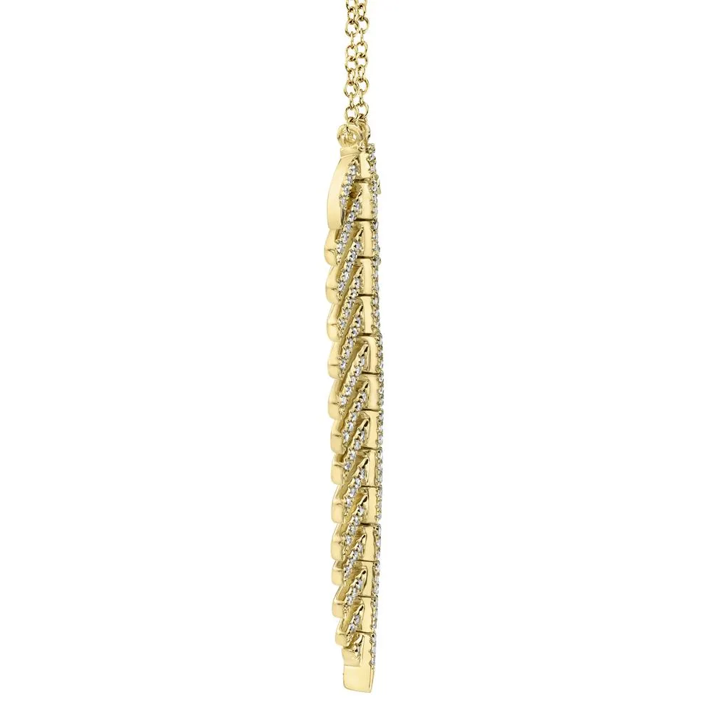 Shy Creation 0.29Ct Diamond Feather Necklace SC55006045