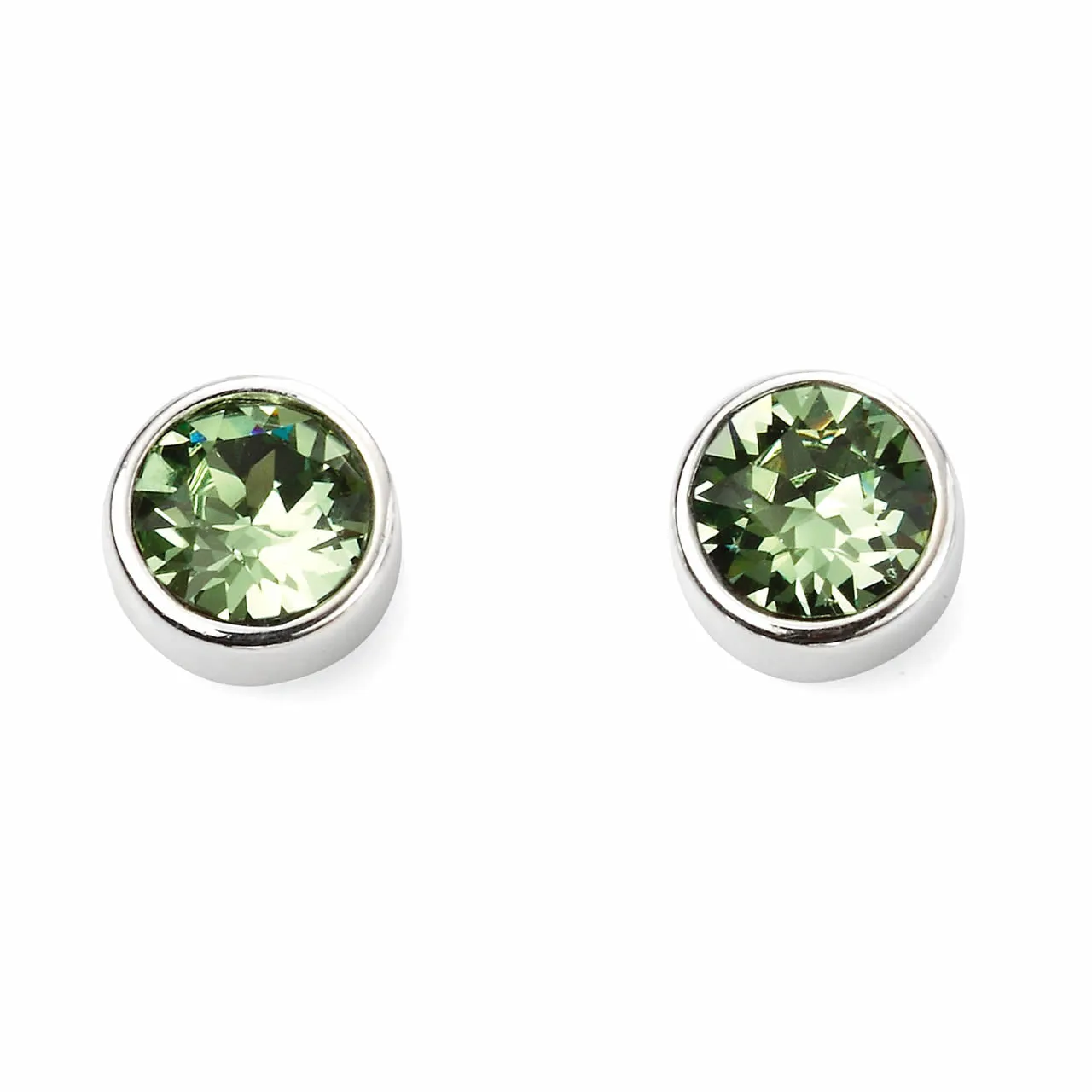Silver Crystal Birthstone Stud Earrings (August)