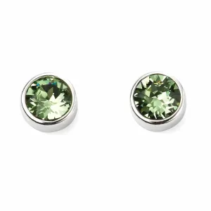 Silver Crystal Birthstone Stud Earrings (August)