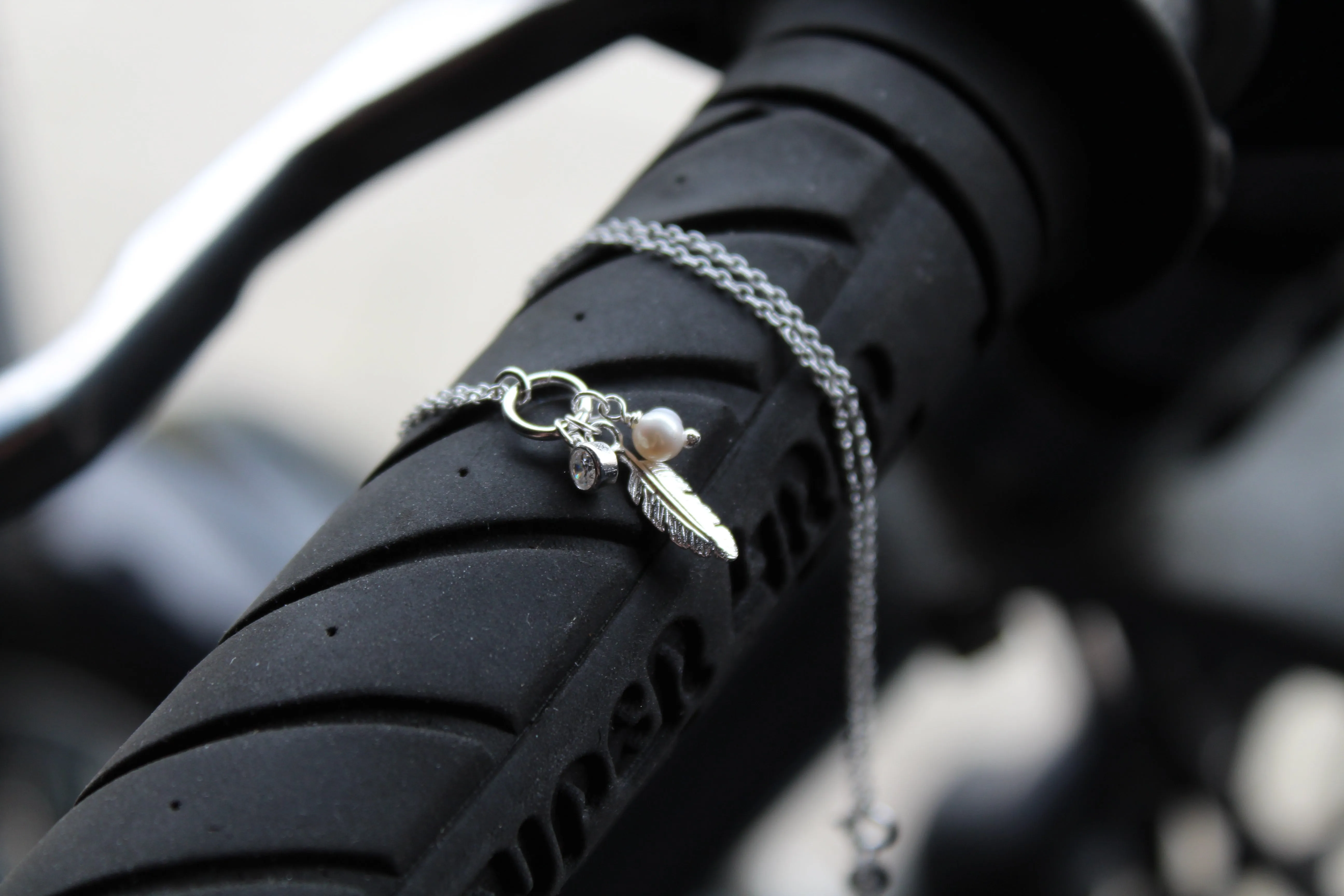 Silver Feather Cluster Necklace