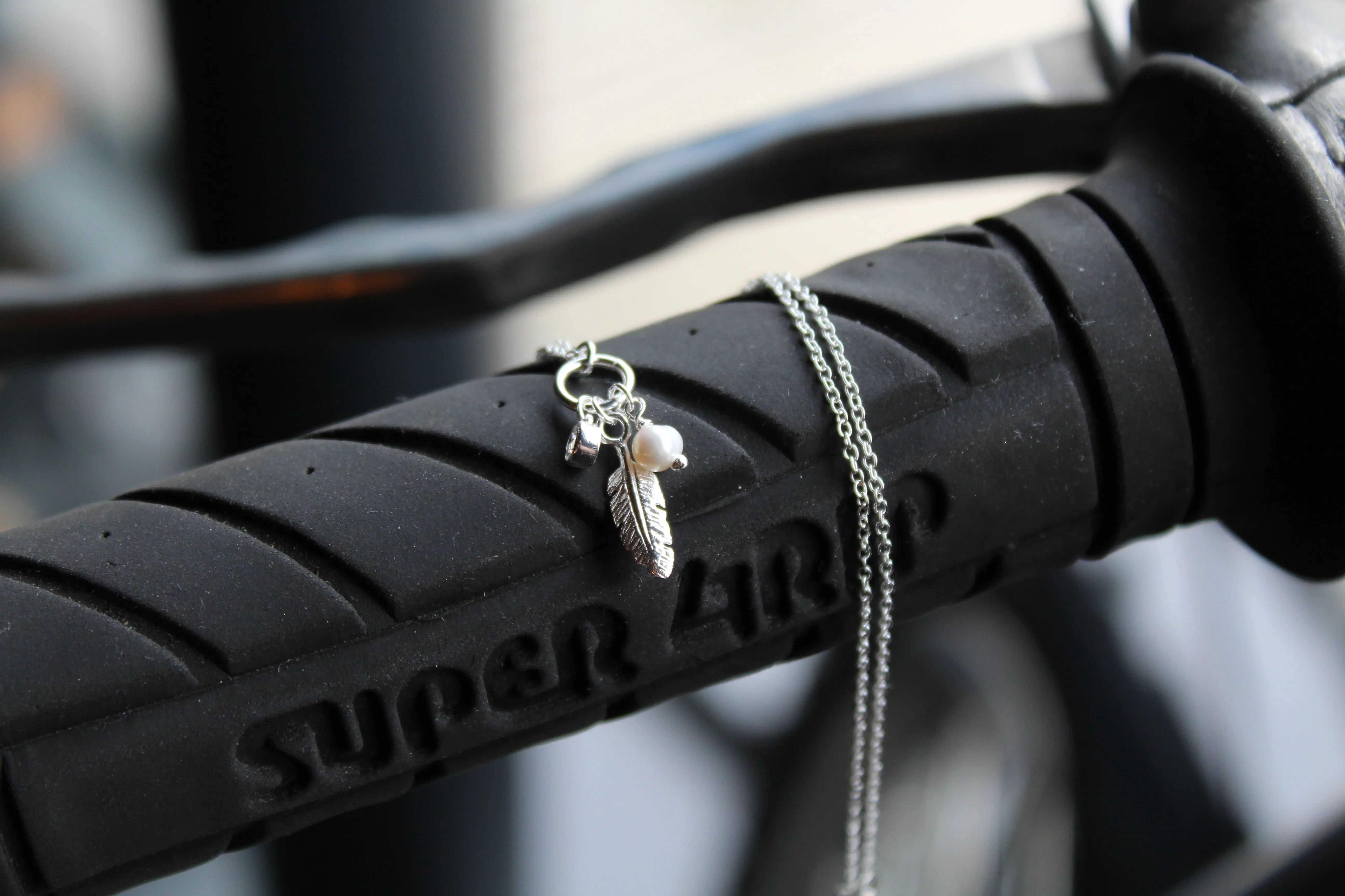 Silver Feather Cluster Necklace