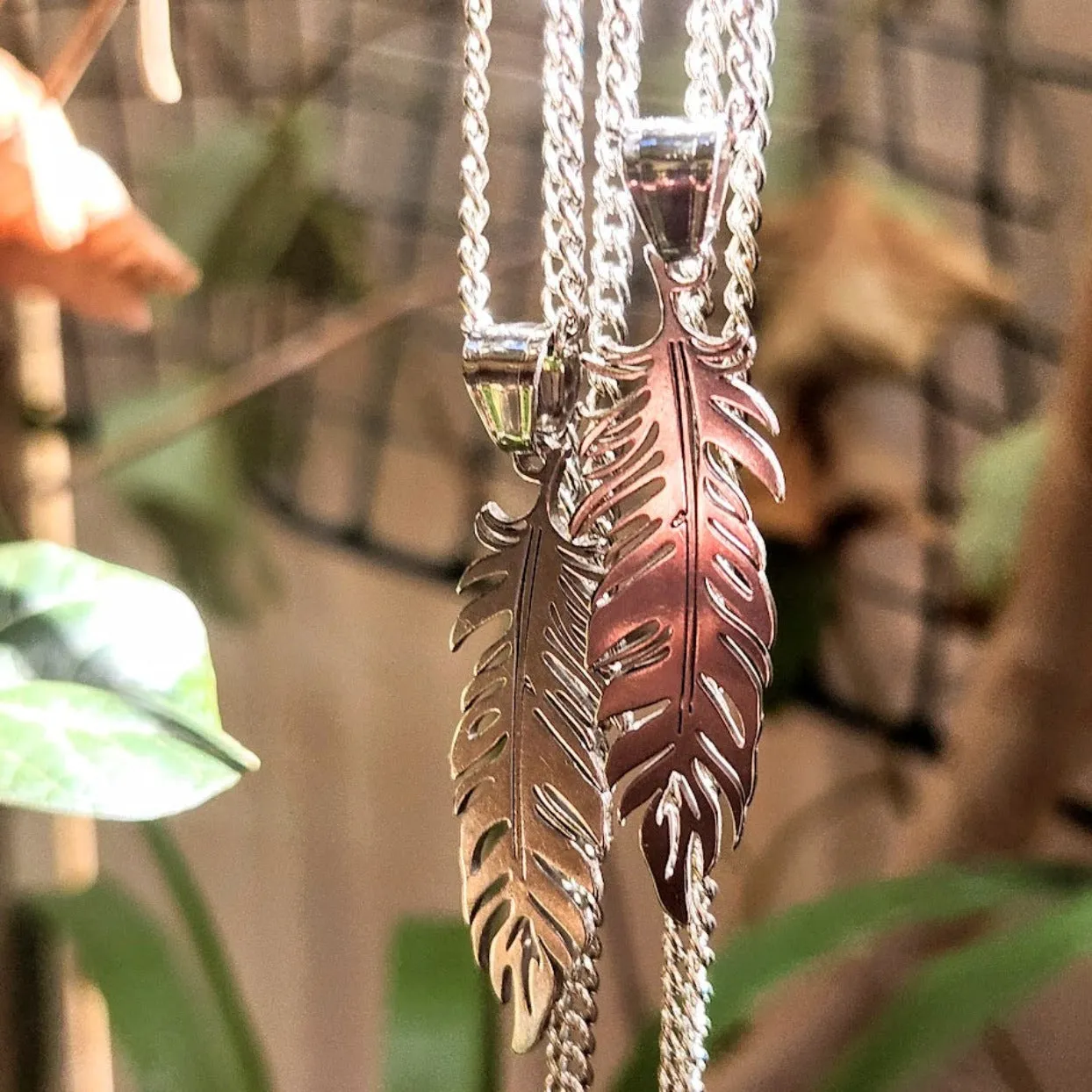 SILVER FEATHER  - MEN'S WATERPROOF NECKLACE