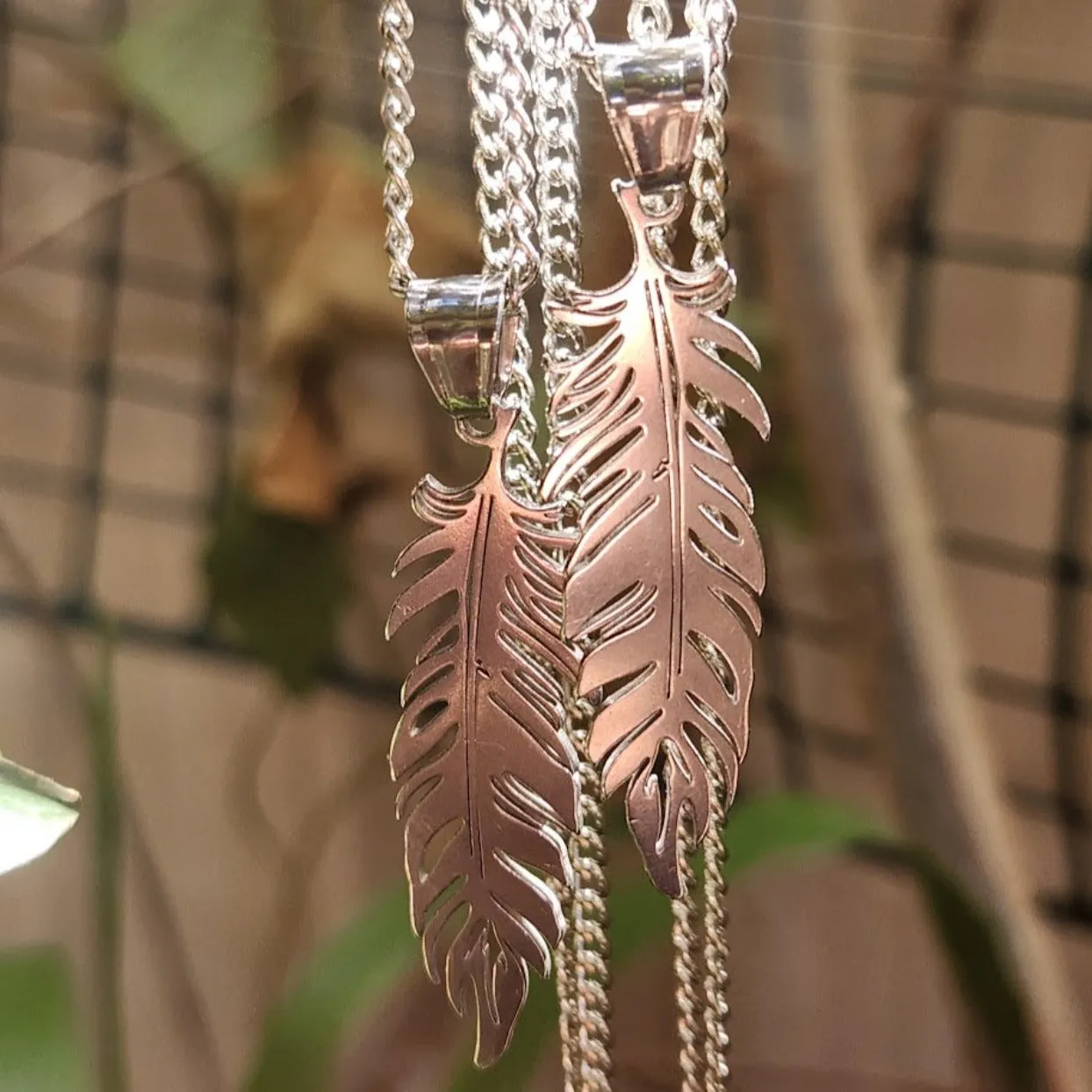 SILVER FEATHER  - MEN'S WATERPROOF NECKLACE