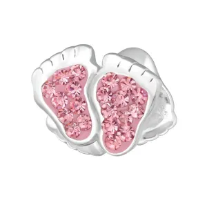 Silver Footprint Charm Bead