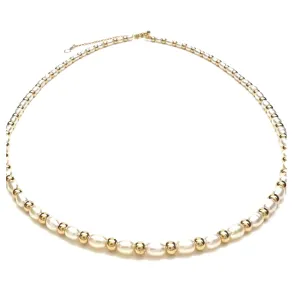 SIlver Girl Pearl & Bead Necklace GF