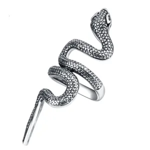 Silver-Plated Snake Band Ring