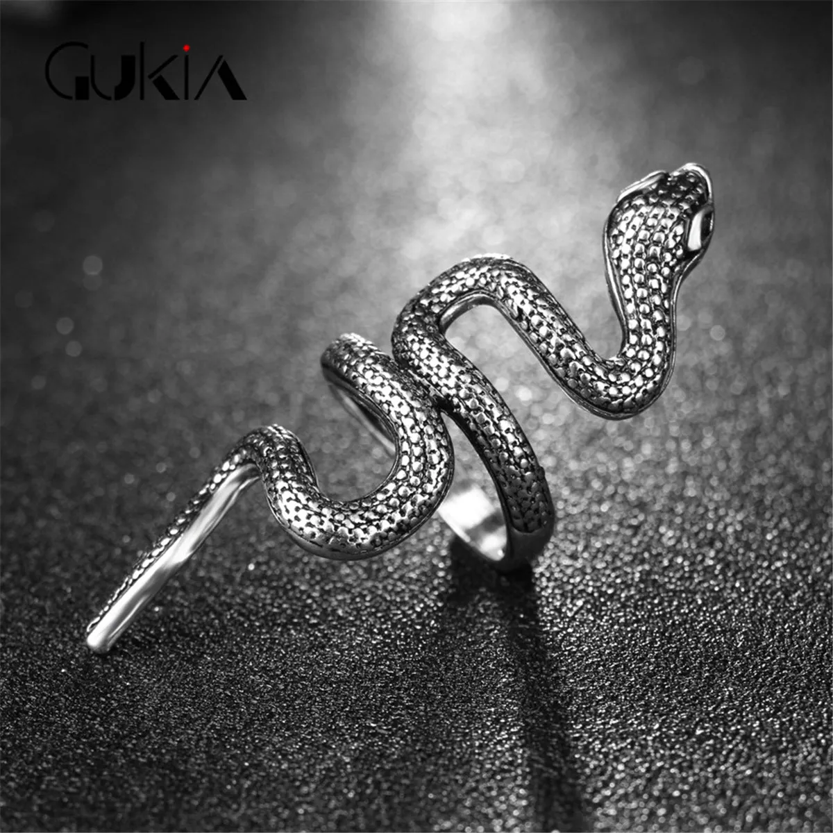 Silver-Plated Snake Band Ring