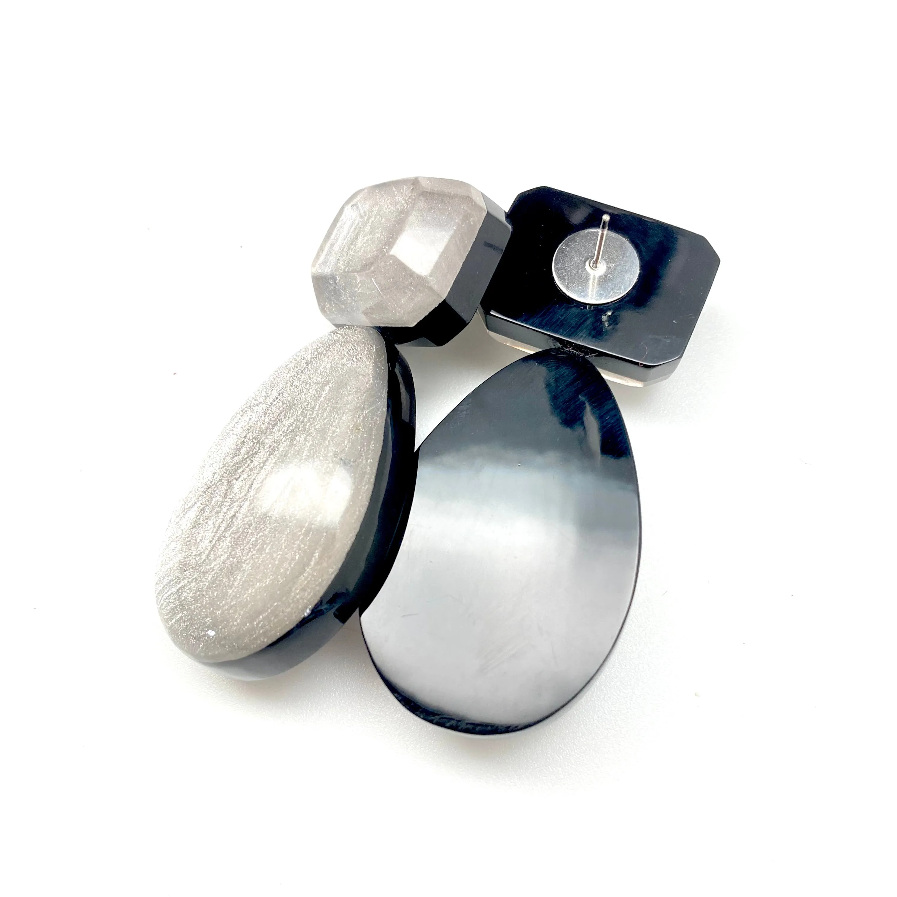 Silver Resin Earrings