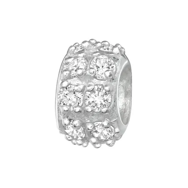 Silver Round Charm Bead