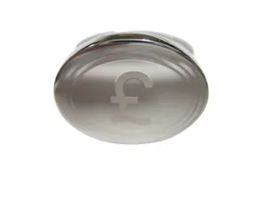 Silver Toned Etched Oval British Pound Sterling Currency Sign Pendant Adjustable Size Fashion Ring