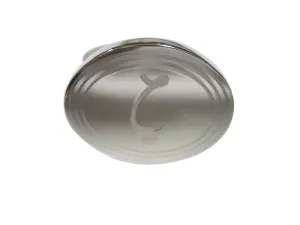 Silver Toned Etched Oval Greek Letter Zeta Pendant Adjustable Size Fashion Ring