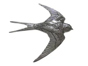 Silver Toned Swallow Bird Adjustable Size Fashion Ring