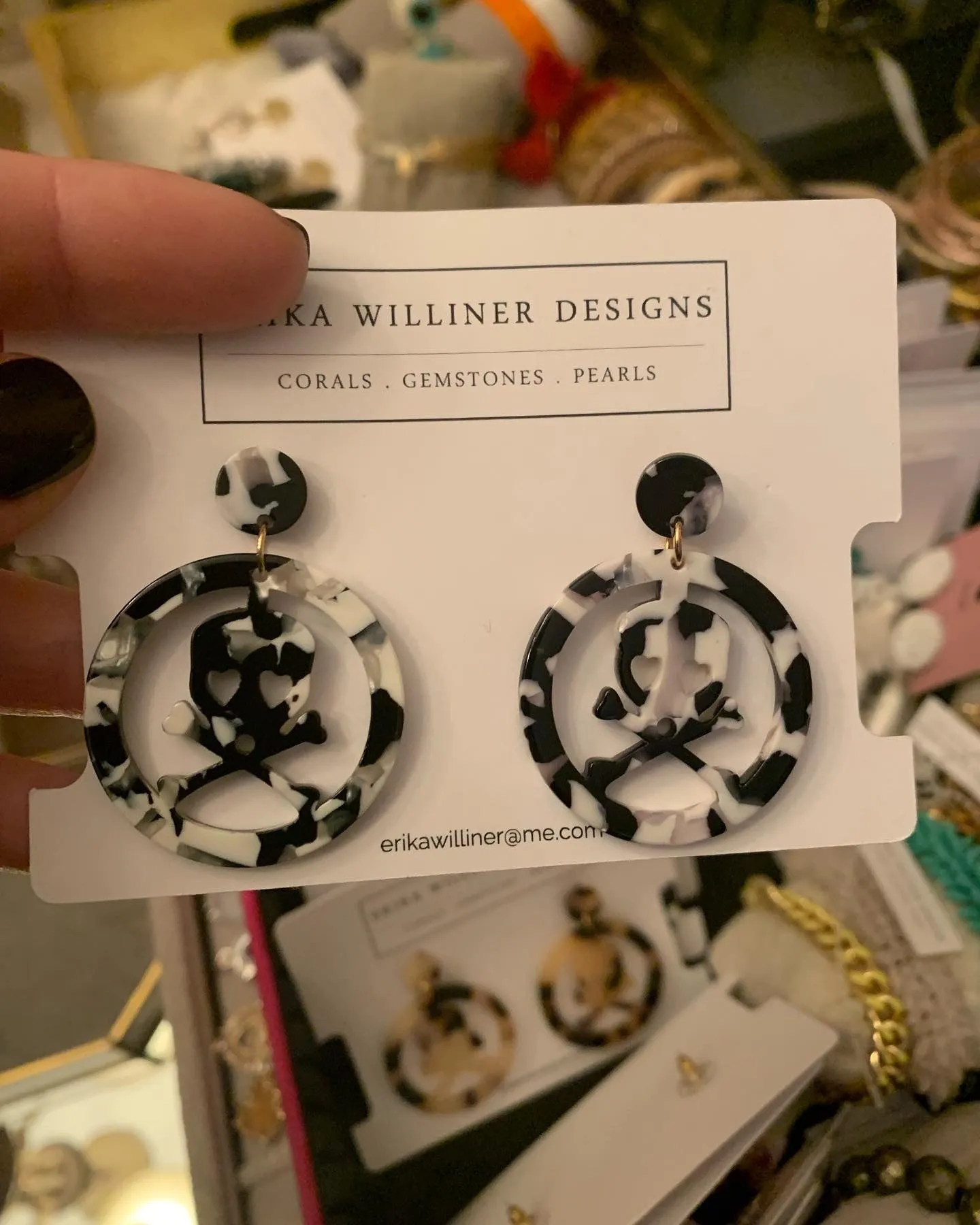 Skull Pirate Gasparilla Resin Earrings 230-6 | Erika Williner Designs
