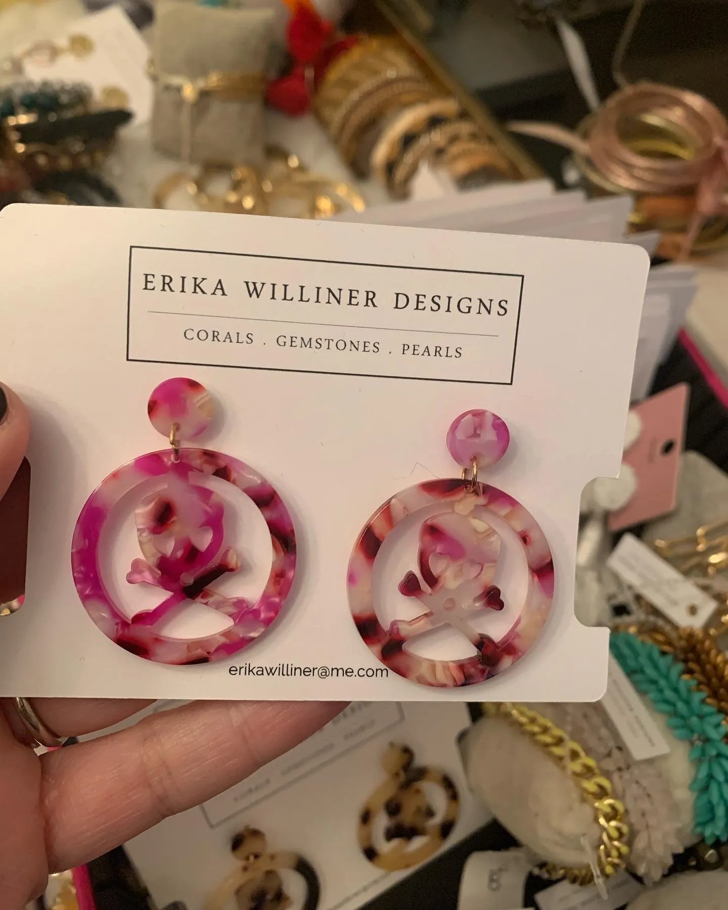 Skull Pirate Gasparilla Resin Earrings 230-6 | Erika Williner Designs