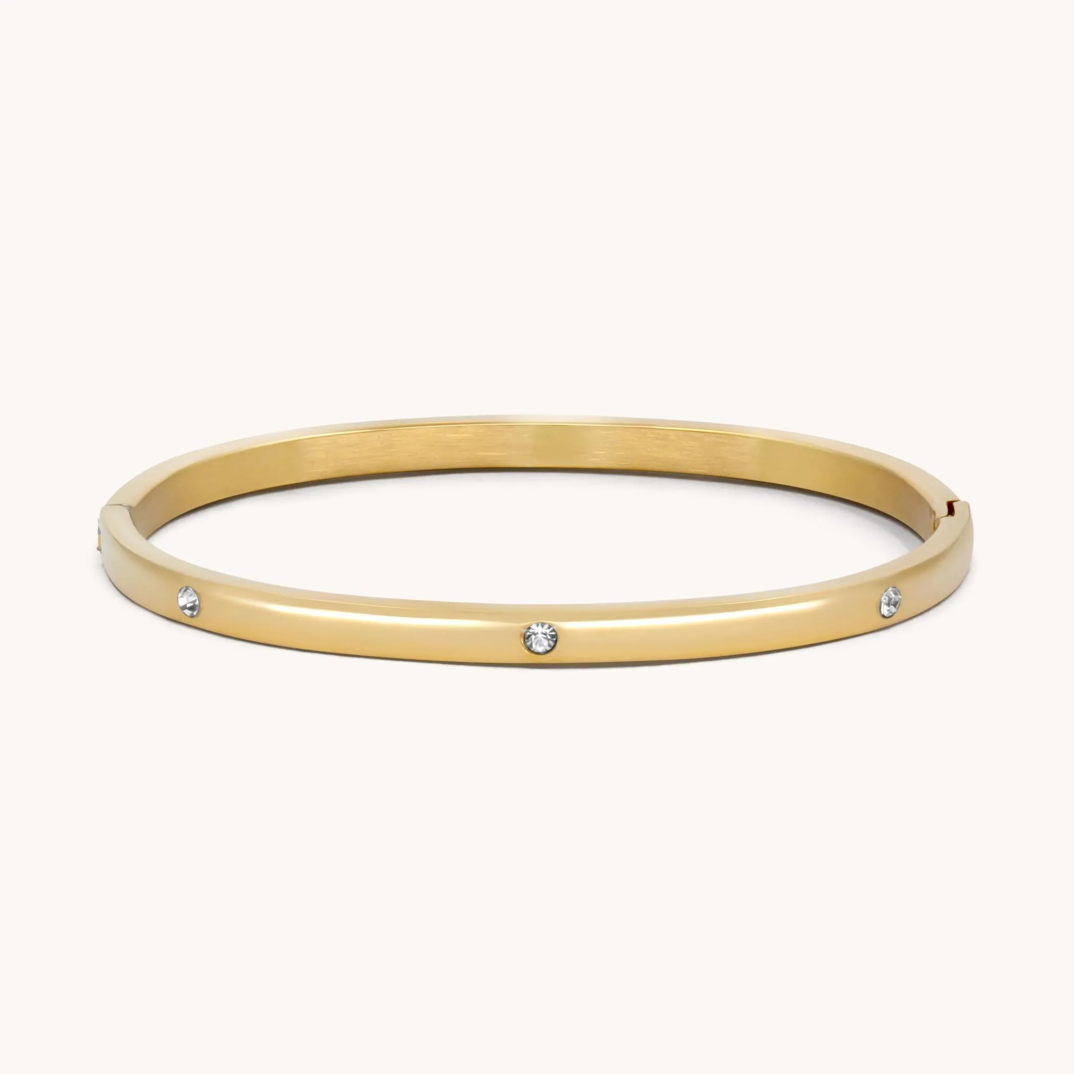 Slim Crystal Bangle, Gold