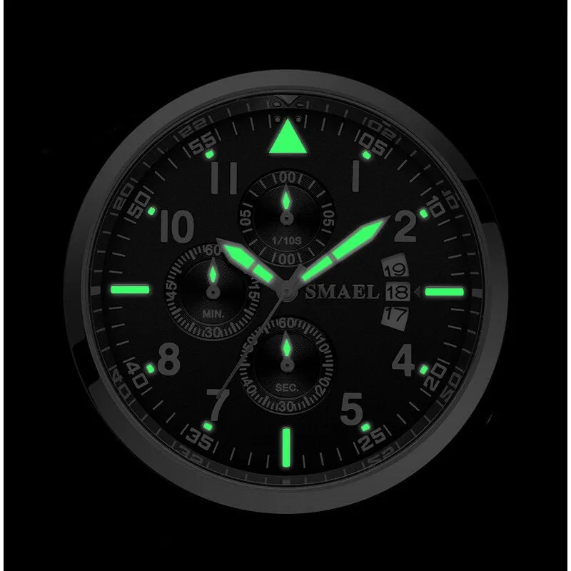 SMAEL Luxury Waterproof Watch Men Stainless Steel Business Quartz Wristwatch Fashion Casual Mens Sport Watches Relogio Masculino