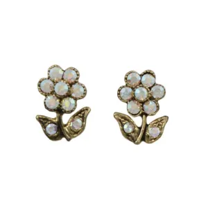 Small Aurora Borealis Crystal Daisy Stud Pierced Earring - RSN235E