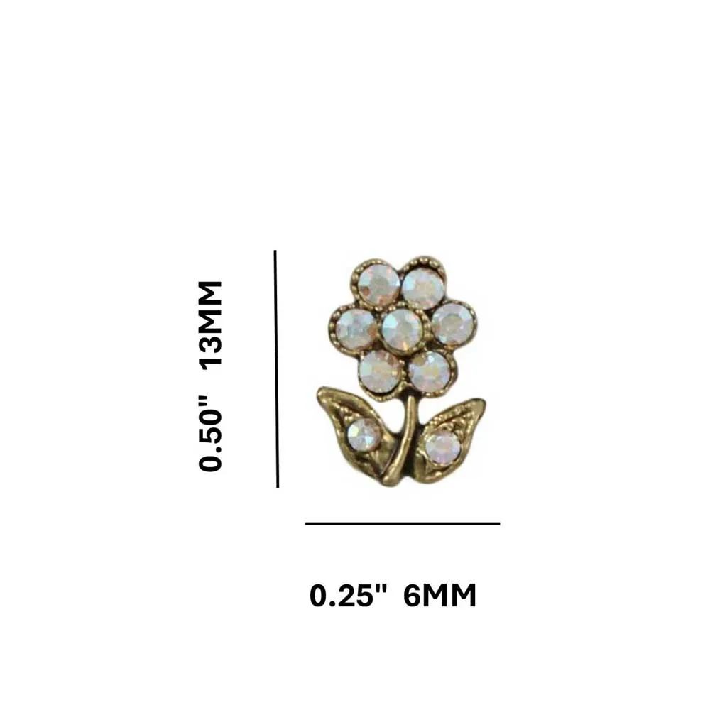 Small Aurora Borealis Crystal Daisy Stud Pierced Earring - RSN235E