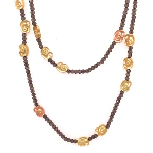 Smokey Quartz 'Nautilus' Bead Necklace