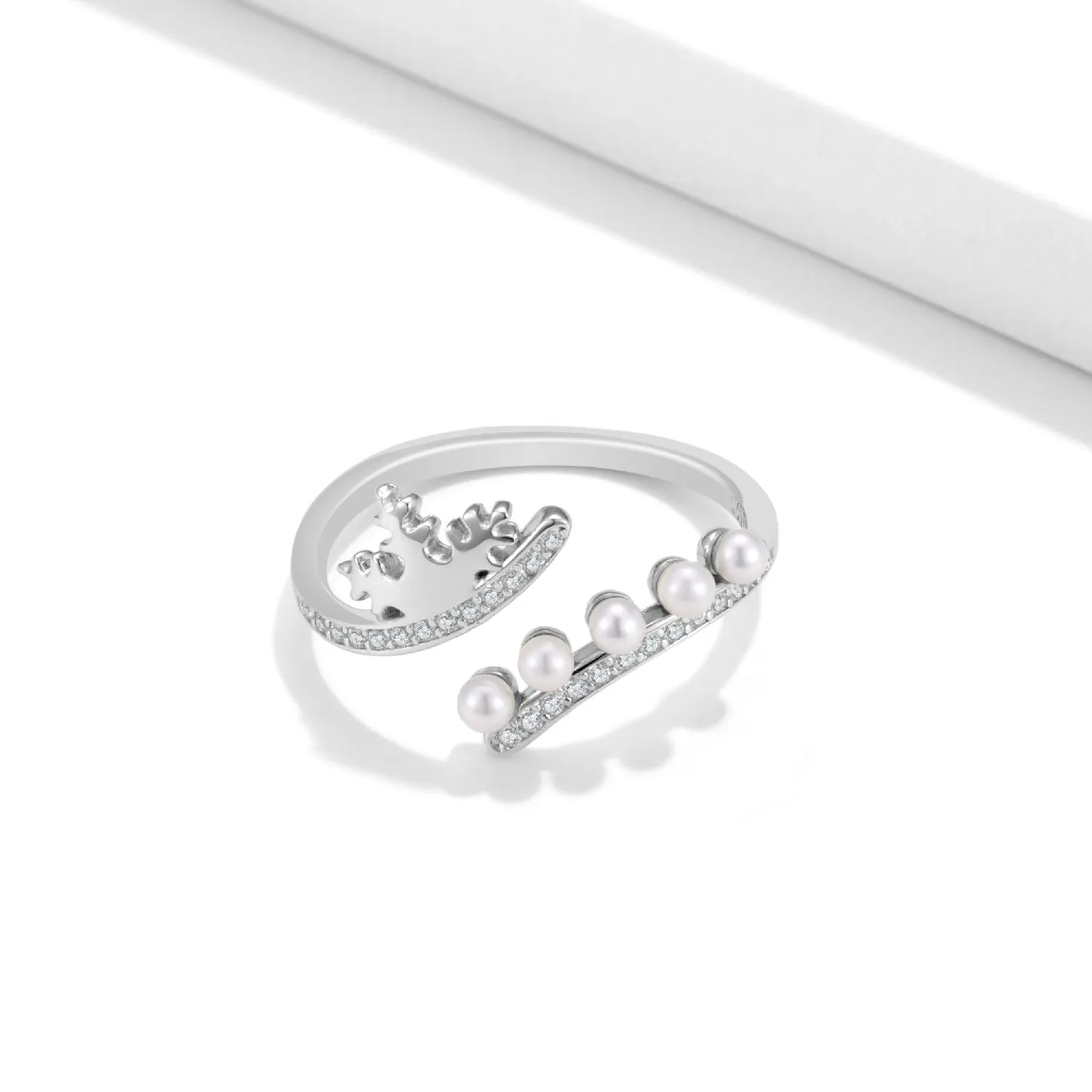 Snowflake Crown Sterling Silver Opening Ring