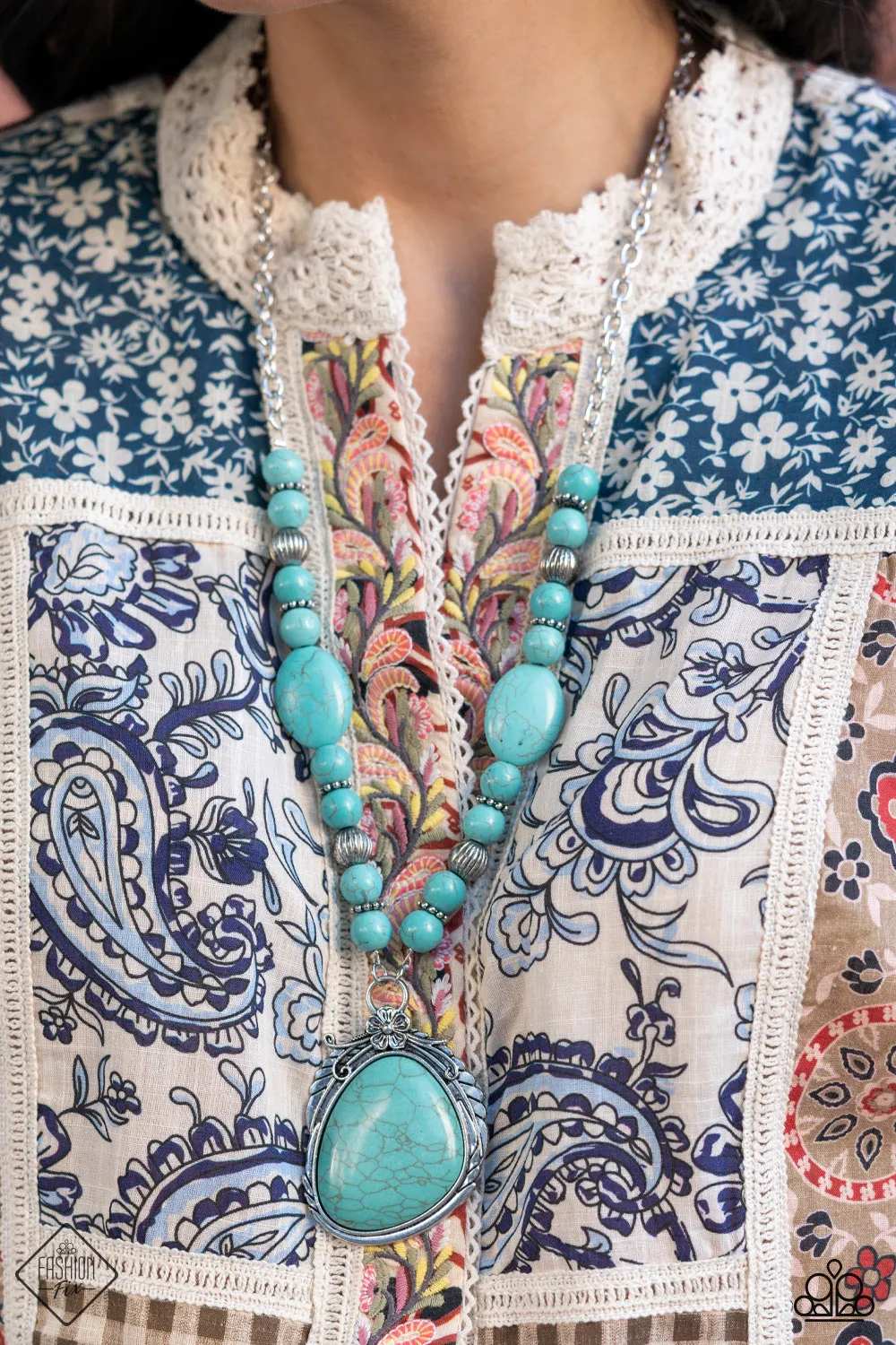 Southwest Paradise - Blue (Turquoise) Necklace (SSF-0122)