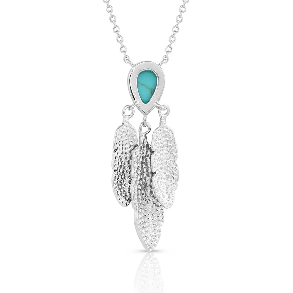 Spirit Tears Feather Turquoise Necklace