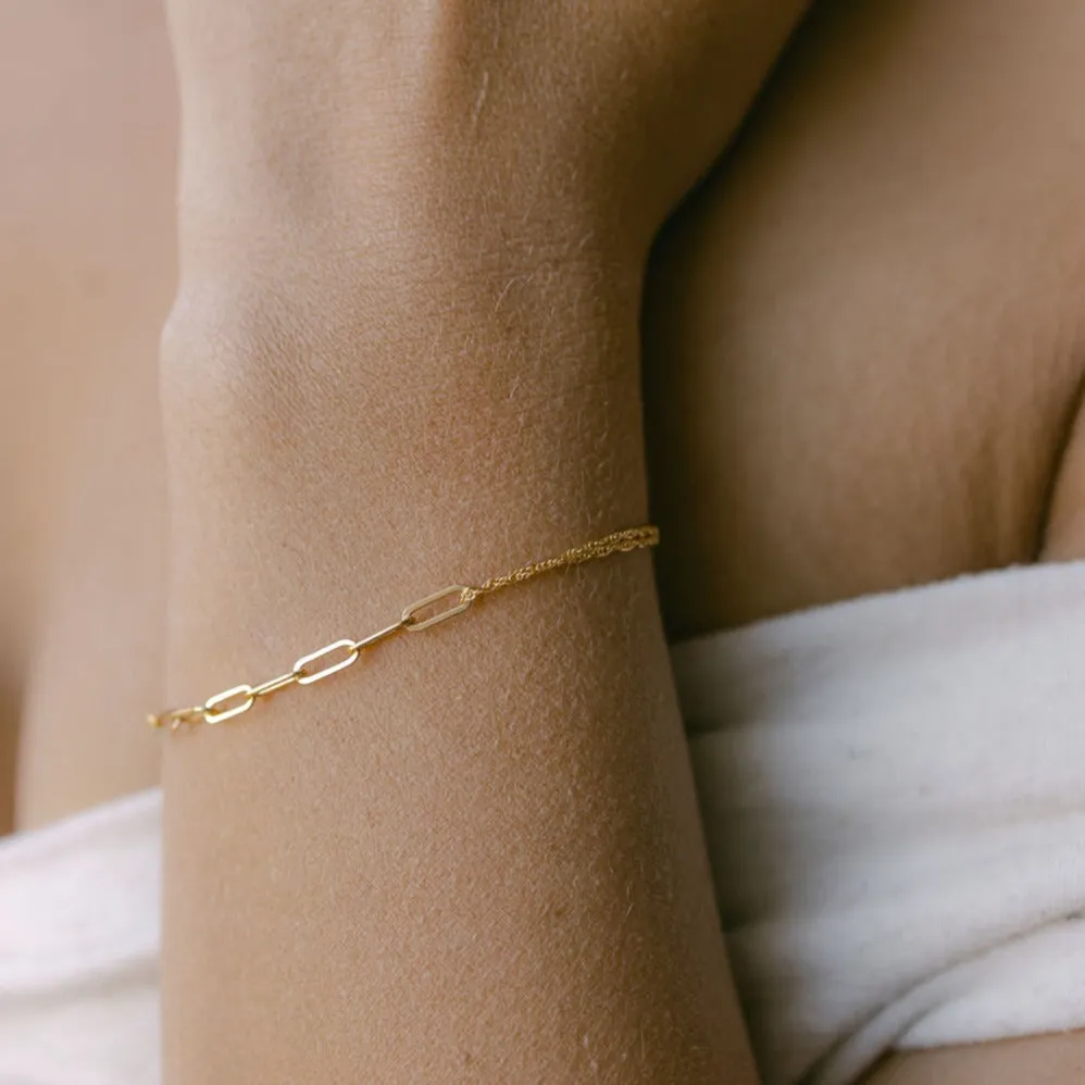 Split Oval / Rope Chain Bracelet