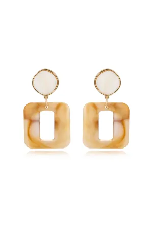 Square Resin Drop Earrings