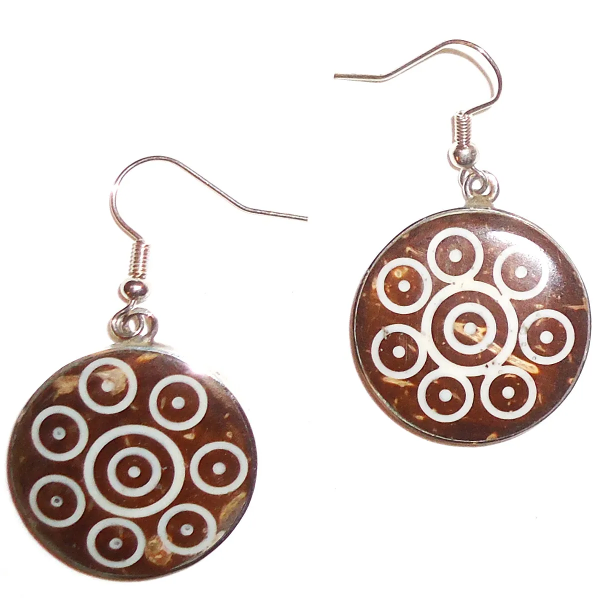 Stainless Steel Earrings with Circle Inlay