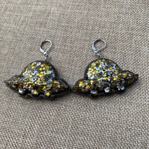 Star & Moon Glitter Spaceship Earrings🛸
