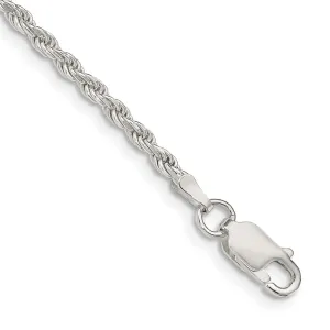 Sterling Silver 2.25mm Diamond-cut Rope Chain