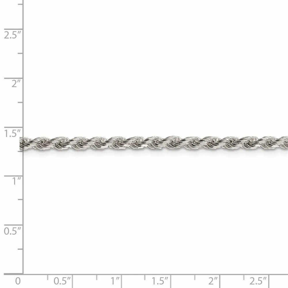 Sterling Silver 3mm Diamond-cut Rope Chain