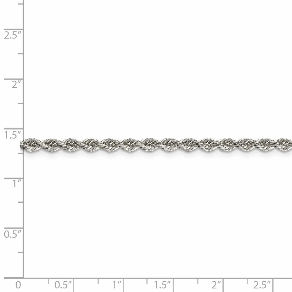 Sterling Silver 3mm Solid Rope Chain