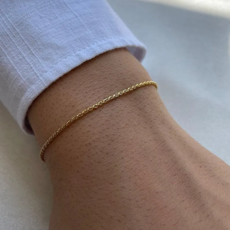 Sterling Silver 925 Minimal Couple Bracelet