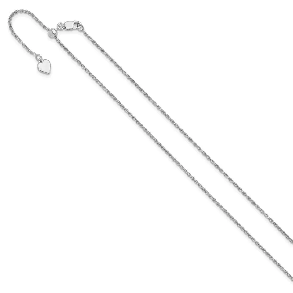 Sterling Silver Adjustable 1.35mm Loose Rope Chain