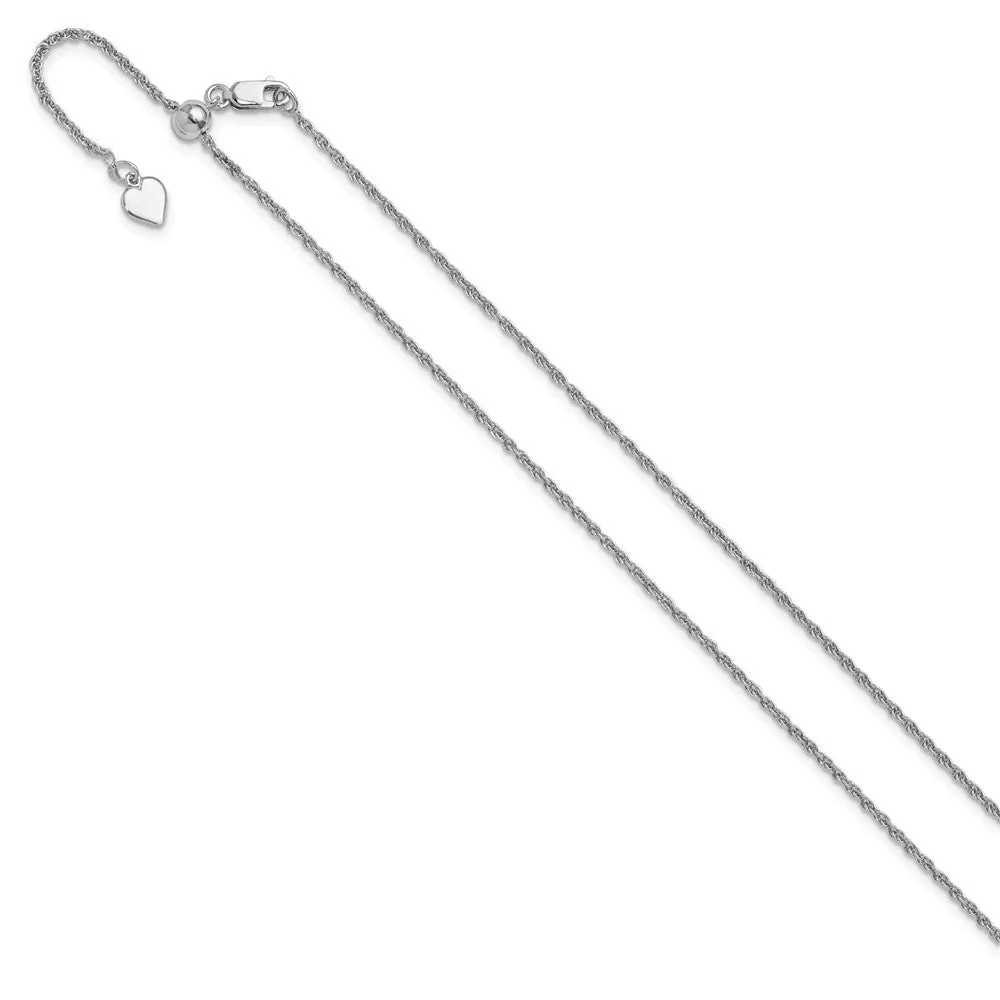 Sterling Silver Adjustable 1.55mm Loose Rope Chain