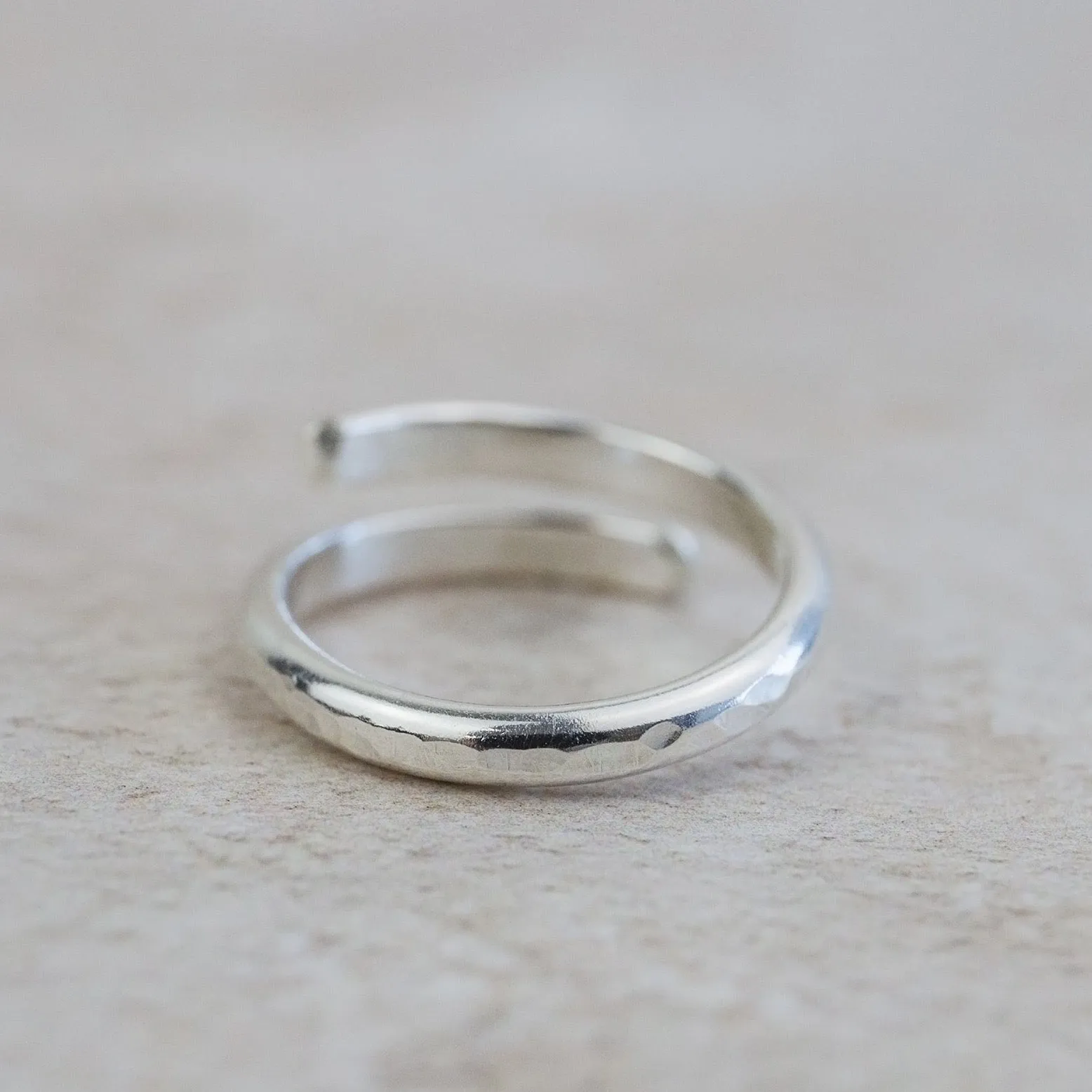 Sterling Silver Hammered Wrap Around Thumb Ring