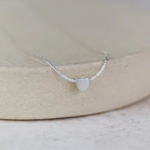 Sterling Silver Heart Bead Necklace