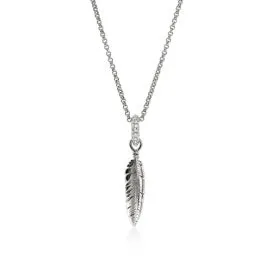 Sterling Silver Natural Diamond 18 inch Necklace
