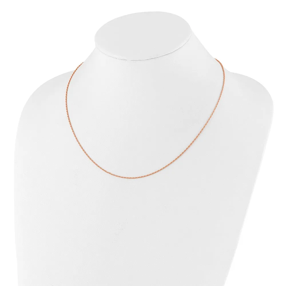 Sterling Silver Rose Gold-plated Adjustable 1.2mm Dimond-cut Rope Chain