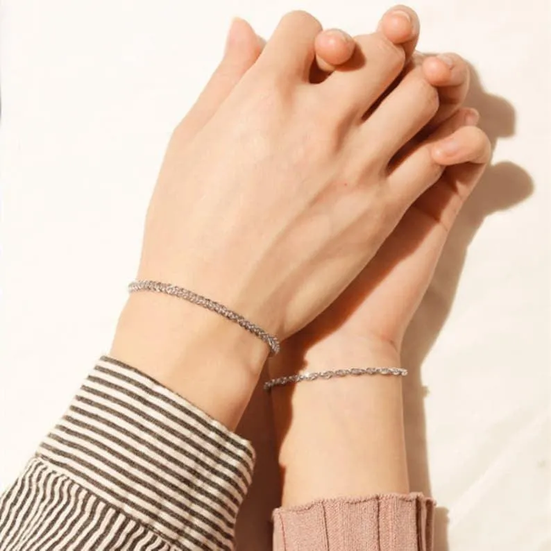 Sterling Unity 925 Silver Couple Bracelet