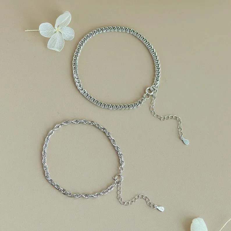Sterling Unity 925 Silver Couple Bracelet