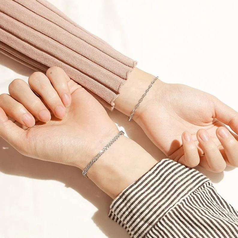 Sterling Unity 925 Silver Couple Bracelet