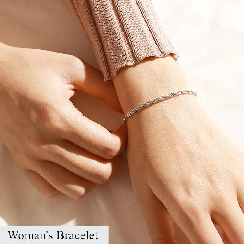 Sterling Unity 925 Silver Couple Bracelet