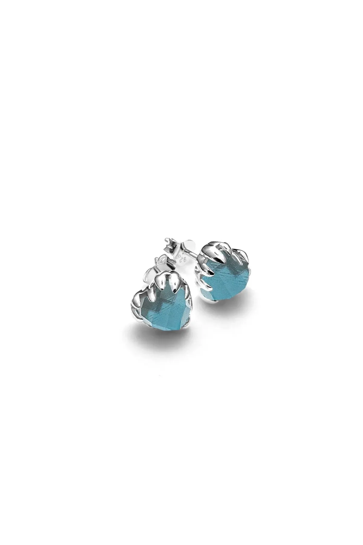 STOLEN GIRLFRIENDS CLUB LOVE CLAW EARRINGS SILVER MOODSTONE