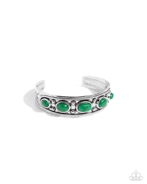 Stony Surprise - Green - Jade Stone Paparazzi Cuff Bracelet